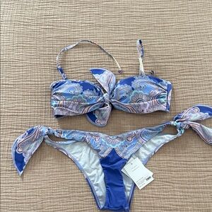 Zimmermann Vibrant Blue Paisley Bikini